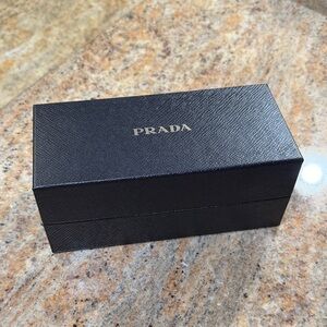 Prada Black Sunglasses Case new with box and glasses cleaning cloth.